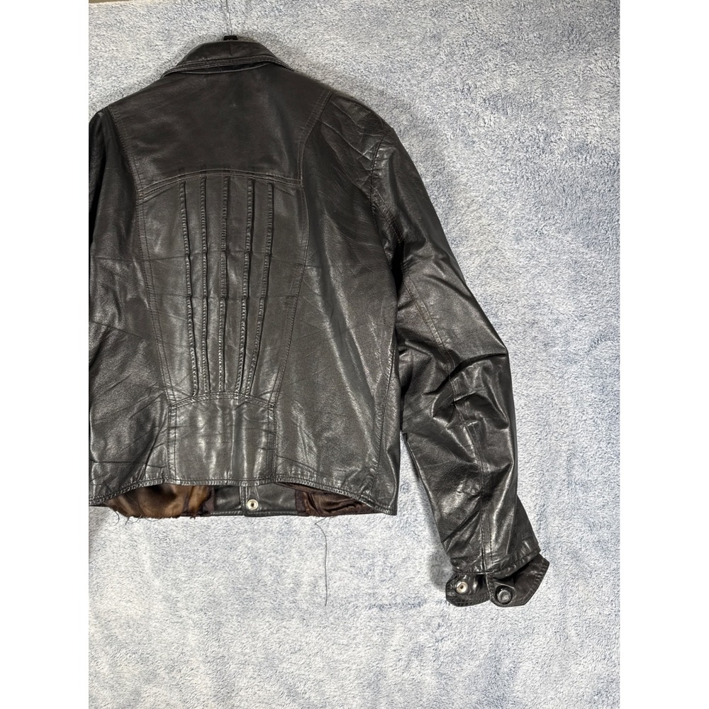 The Leather Ranch Vintage Brown Genuine Leather Button Front Western Jacket XL - Picture 10 of 15